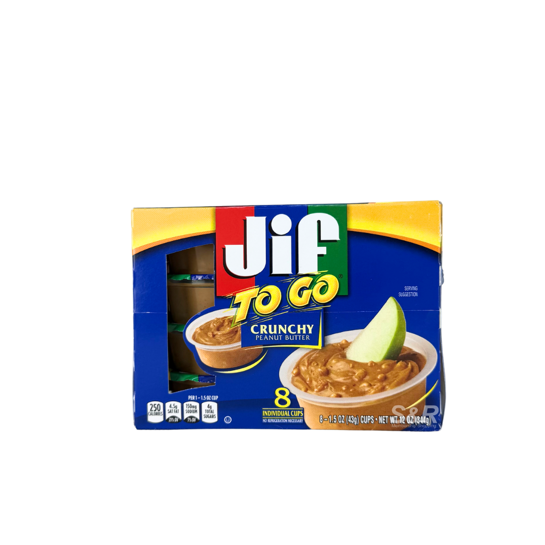 Jif To Go Crunchy Peanut Butter 8 cups
